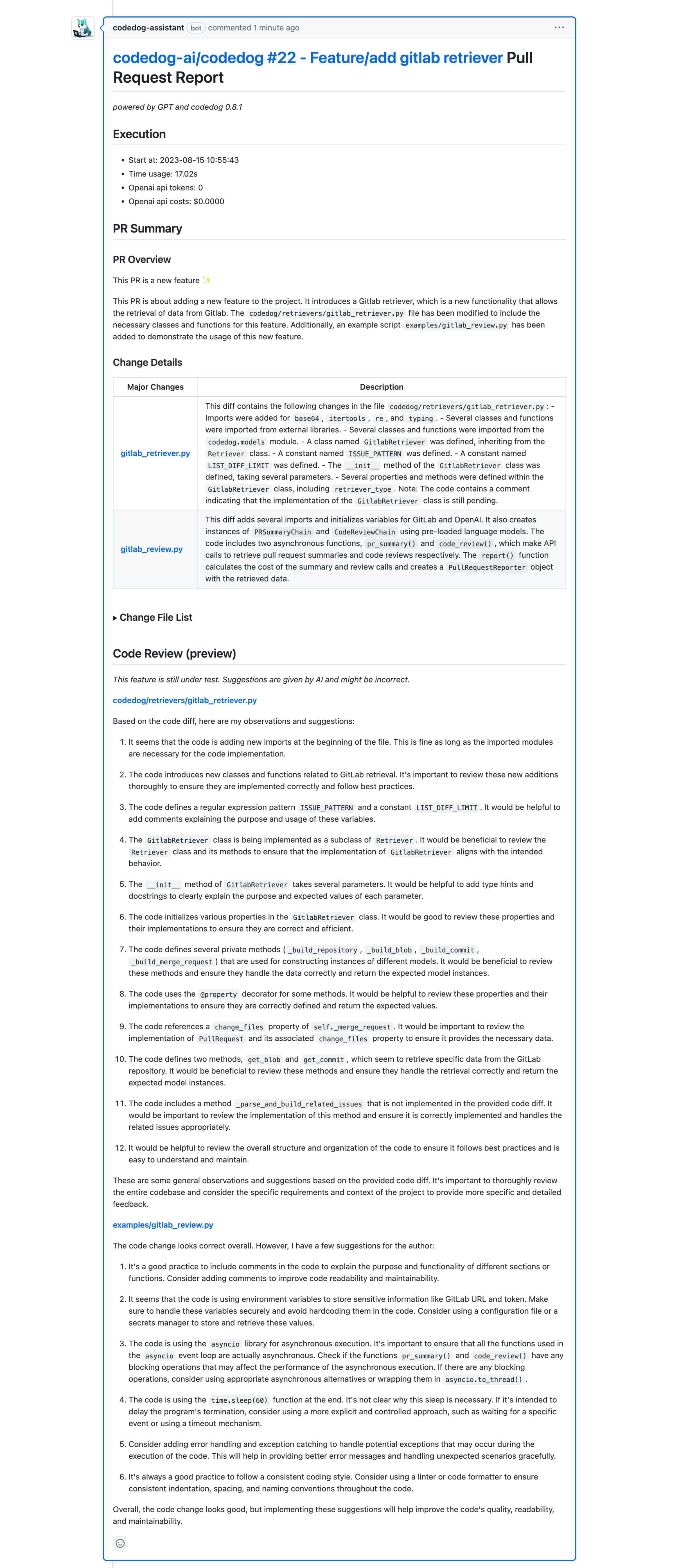 code review showcase